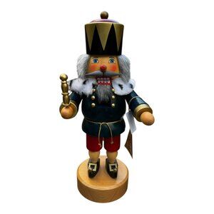 Seiffener C. Ulbricht German Nutcracker King Figurine Crown & Staff 13" Vintage